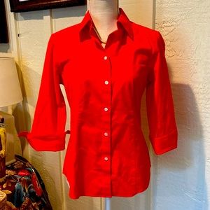 Talbots Orange button down shirt size 6